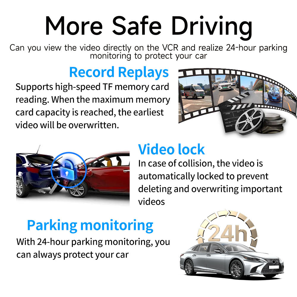 DriveSync 9.66" 1080P Smart bakspeil skjerm