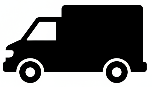 Ett enkelt svart transportbil ikon