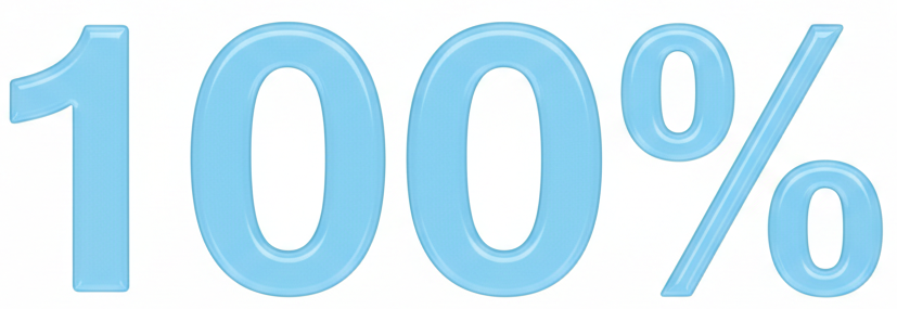 Skriv 100% i leseblå tekst